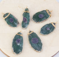 Ruby Zoisite Slice Pendant