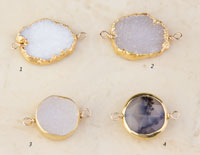 ​Druzy or Dendritic Opal Link Connector