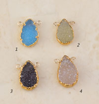 Druzy Teardrop Link Connector
