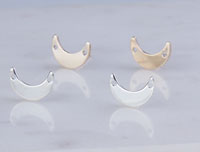 Upside Down Crescent Moon Stud Earrings