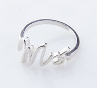 Mrs Script Sterling Silver Ring