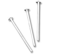 Silver 24G .020 x 1" head pin