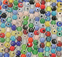 Round with Dots Glass Beads