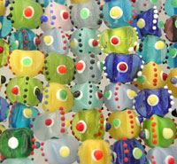 Three Sided with Dots Glass Beads