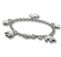 6" 3 Elephants with 2 Hearts Child