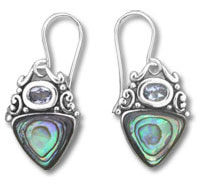 Silver CZ with MOP Earrings