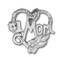 #1 Mom with Heart Charm