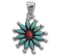 Turquoise Flower Pendant