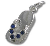 Silver Slipper with Colored Crystal