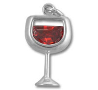 Red Wine and Stone Charm