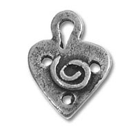 Silver Heart with Spiral Charm