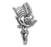 Angel Holding American Flag Charm