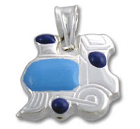 Sterling Silver Puffed Train Charm