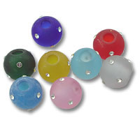 Fireball with Crystals Spacer Beads