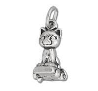 Cat On Go-Cart Charm