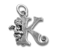 Silver Angel Alphabet Letter Charm