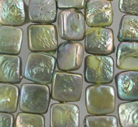 Peridot Green Square Coin Pearl
