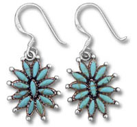 Silver Turquoise Design Earrings
