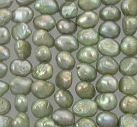 Green Potato Shape Freshwater Pearl