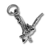 Sterling Silver 3D Bat Charm