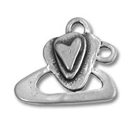 Sterling Silver Planet Heart Charm