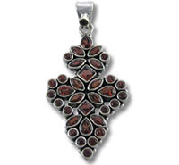 Garnet Cross Pendant