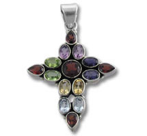 Multi Color Cross Pendant