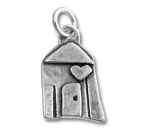 Silver House with Heart Charm