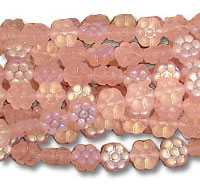 Czech Pink Glass Flower