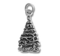 Sterling Silver Flat Christmas Tree Charm