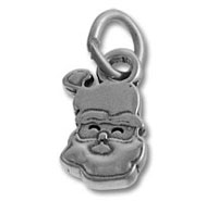 Sterling Silver Santa Claus Face Charm