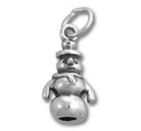 Sterling Silver Snowman 3D Charm