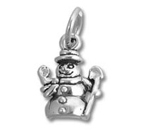 Sterling Silver One-side Snowman Charm