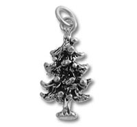 Sterling Silver 3D Christmas Tree Charm