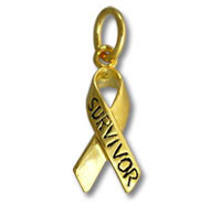 "Survivor" Gold Vermeil Awareness Ribbon