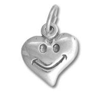 Happy Face Heart Charm