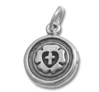 Sterling Silver 2-Sided Lutheran Symbol Charm