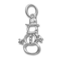 Sterling Silver Snowman Outline Charm