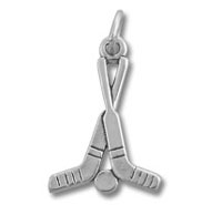 Hockey Sticks and Puck Charm