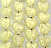 Gold Foil Heart Glass Beads