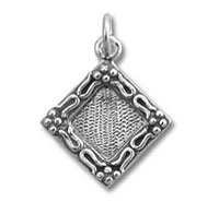 Silver Square Picture Frame Charm