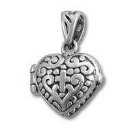 Heart Prayer Box with Fish and Cross Design