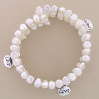 3 Strand Freshwater Pearl Message Bead Bracelet