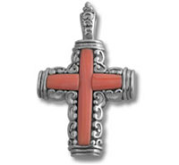 Coral Cross Pendant