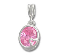 Silver Heart Pink Cz Pendant
