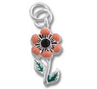 Sterling Silver Enamel Flower Charm