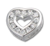 Silver CZ Heart Pendant