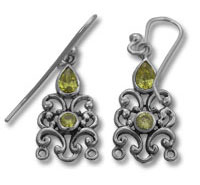 Silver CZ Filigree Chandelier Earrings