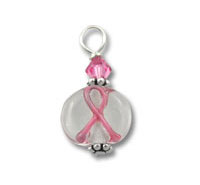 Lampwork Glass Awareness Ribbon Bead Charm