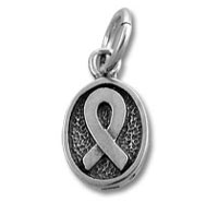 2-Sided Oval Awareness Ribbon Charm